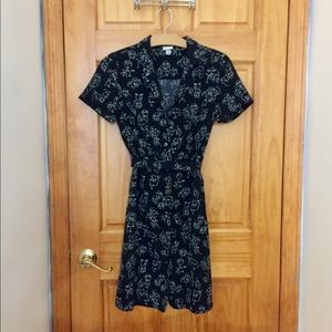 Black and White Abstract Faces Shirt Dress